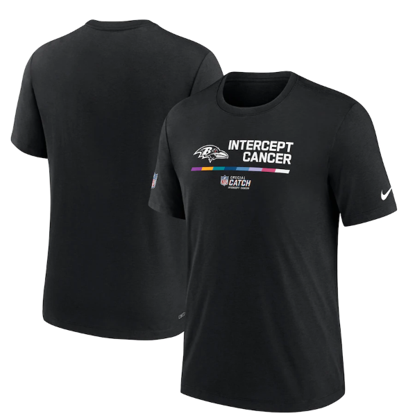 Men's Baltimore Ravens 2022 Black Crucial Catch Performance T-Shirt Men's Baltimore Ravens 2022 Black Crucial Catch Performance T-Shirt
